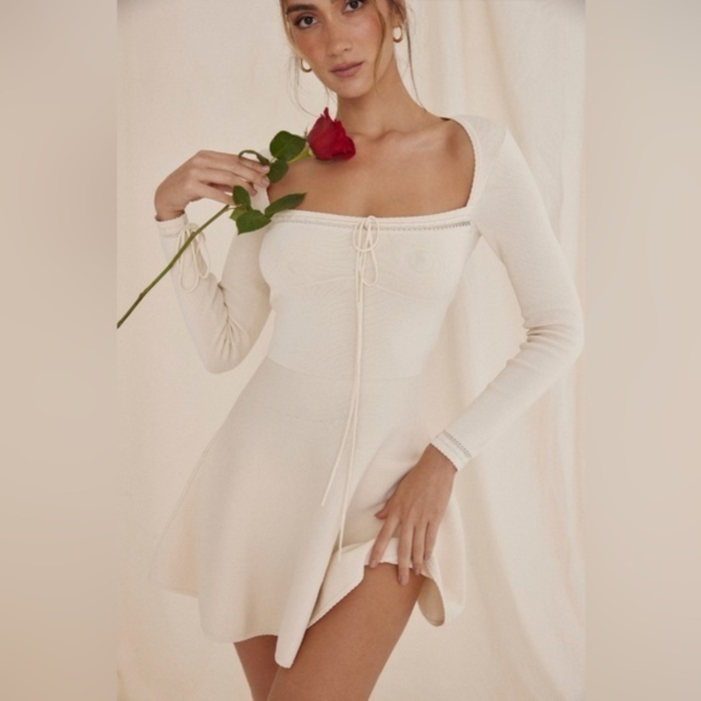 House of CB Cream Midi Dress